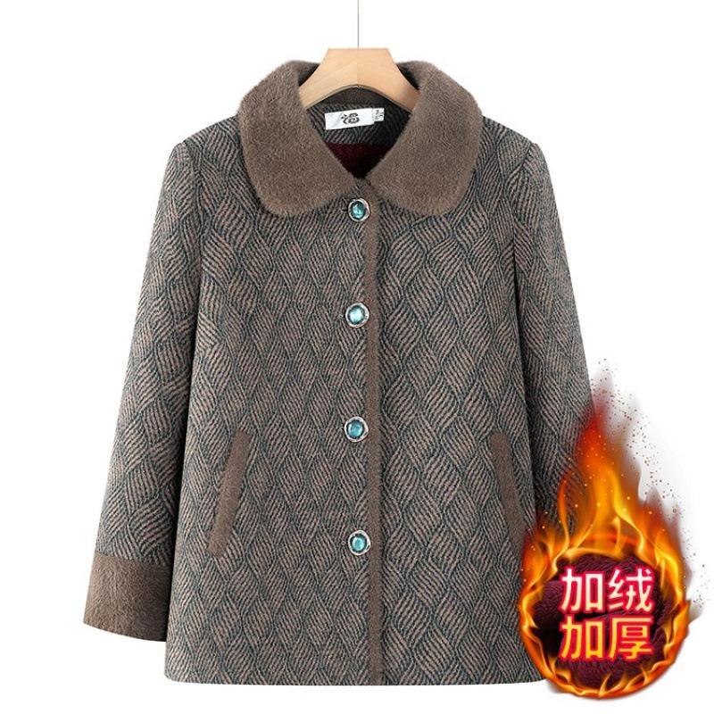 Winter Nerz Fleece Jacke Fleece Verdickt Damen Thermotop Alte Dame Baumwollgepolsterter Mantel