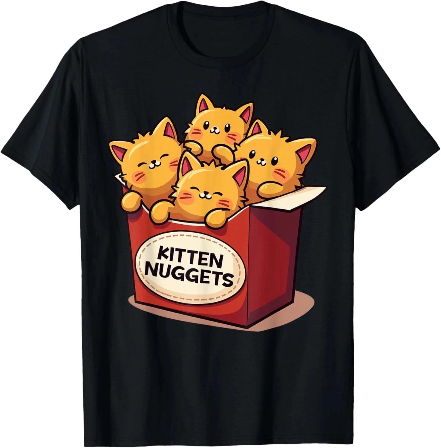 NEW LIMITED Cute Kitten Nuggets Chicken Nuggets Cat Lover Funny T-Shirt S-5XL S