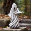 Halloween Garden Sculpture White Ghost Outdoor Sculpture Cute Ghost Garden Decoration Resin Crafts