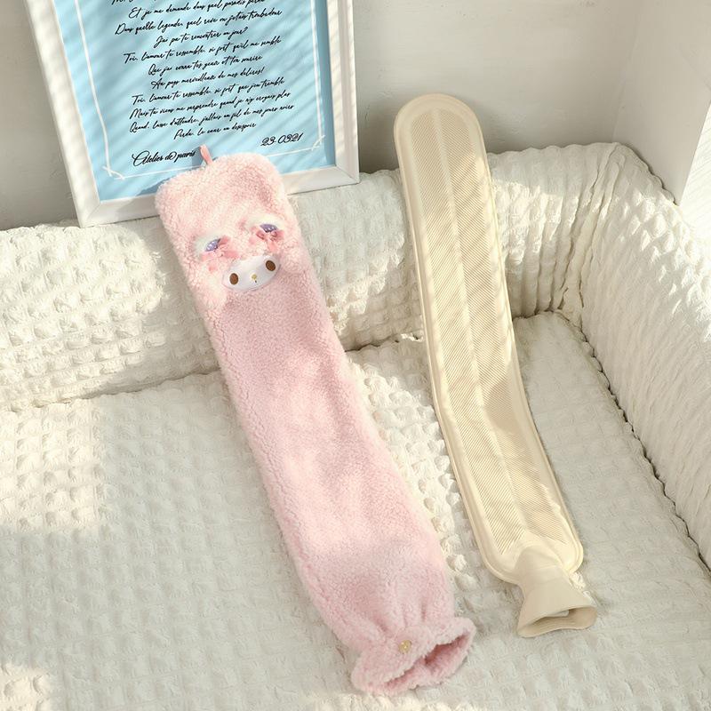 Cozy Long Plush Hot Water Bottle with Thick Warm Neck Scarf for Girls & Boys - Autumn/Winter