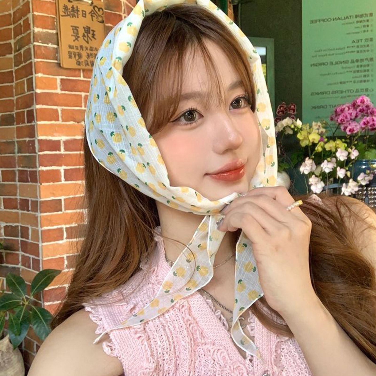 LumiSyne 2 Foulard Capelli A Triangolo – Gingham, Floreale O Con Pizzo, Stile Pastorale, Per Picnic, Viaggi E Fotografia