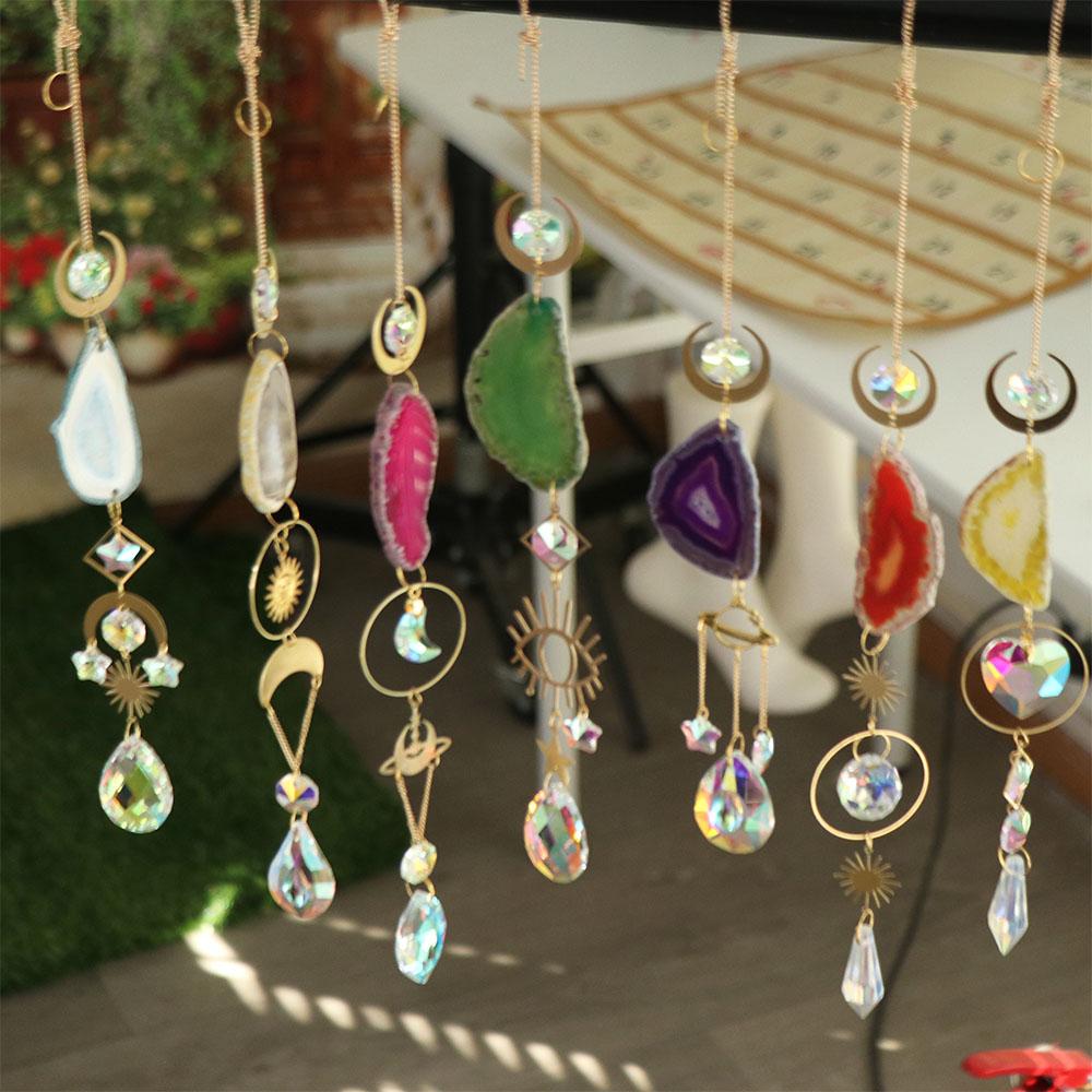 Original Stone Crystal Sun Catcher Natural Wind Chime Pendant Funny Rainbow Maker  Living Room