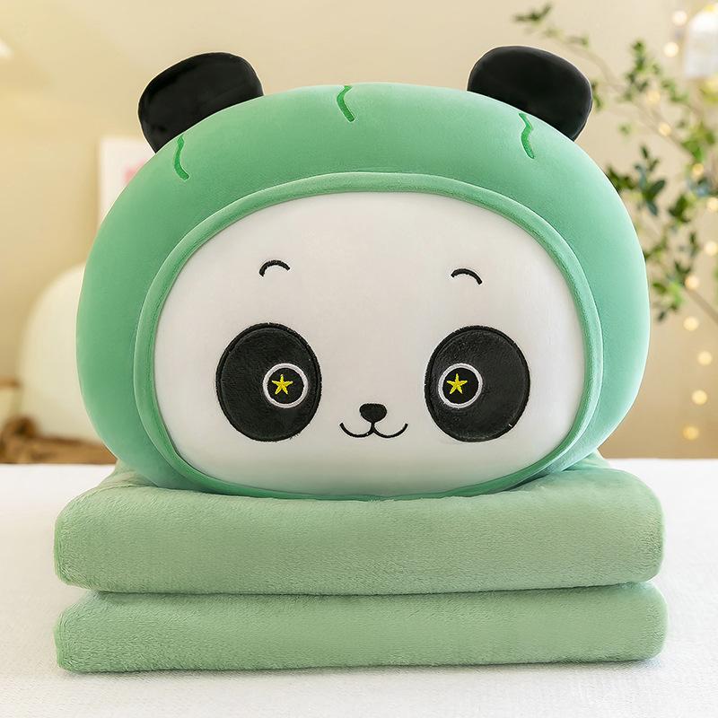 Kreative Tier-Klimaanlagendecke Überwurf Kissen mit Decke Puppe Plüschtier Mittagspausendecke Kinder- und Mädchengeschenk