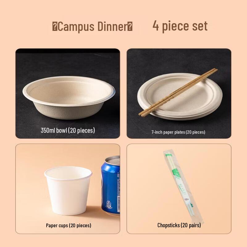 Eco-Friendly Sugarcane Pulp Disposable Round Plate