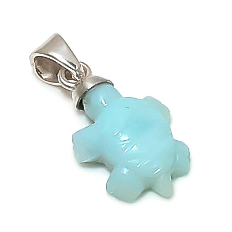 

Natural Larimar Gemstone Handmade 925 Sterling Silver Jewelry Pendant 1.02 w5i57