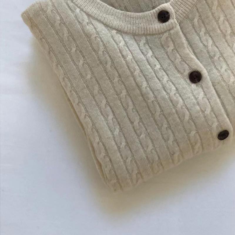 Women's Round Neck Fashion Short Knitted Wool Cardigan Sweater - Perfect with Skirts or As a Shawl-Style Outerwear