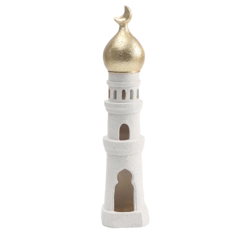 Resin Mosque Statue Tower Ornaments Tower Sculpture Decorative Ramadan home decor for Living Room Bedroom castle ornament