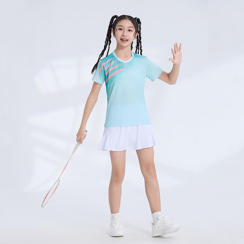 Kids Quick-Dry Badminton Training Set Girls Boys Sportswear Lightweight Bamboo Fiber Athletic Outfit