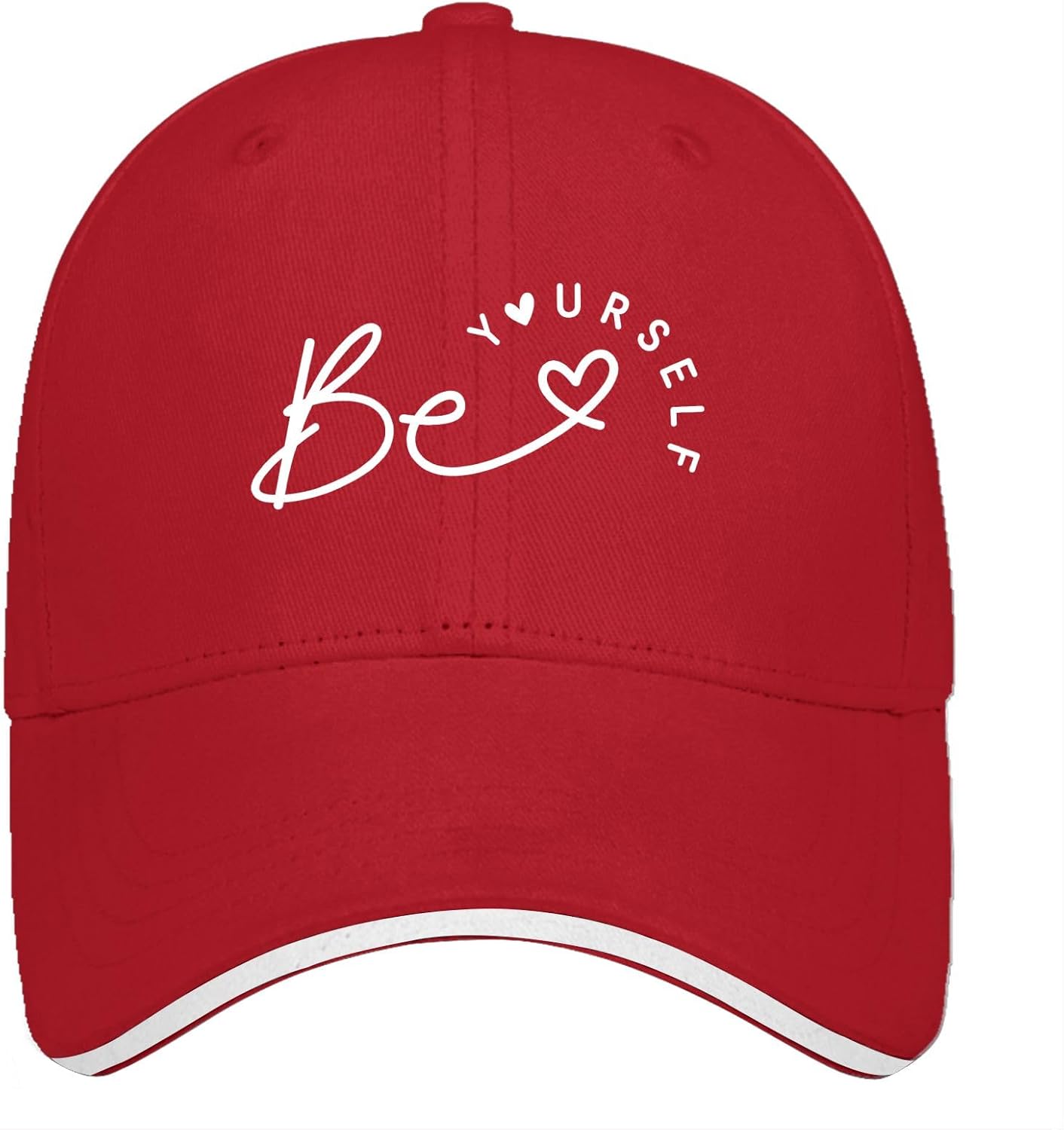 Be Yourself Positive Quote Baseball Cap Polyester Adjustable Casual Sport Hat for Adult One Size