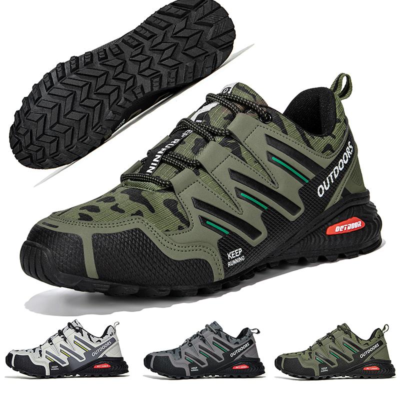 Nuevas Zapatillas de Senderismo para Hombre Zapatos Deportivos Impermeables para Exteriores Botas de Senderismo de Cuero Cómodas Talla Grande Zapato Táctico para Hombre