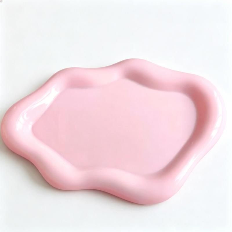 Bandeja Decorativa Irregular con Forma de Nube Acabado Pulido Espejo Liso Bandeja Organizadora de Joyas para Tocador Baño Entrada Decoración