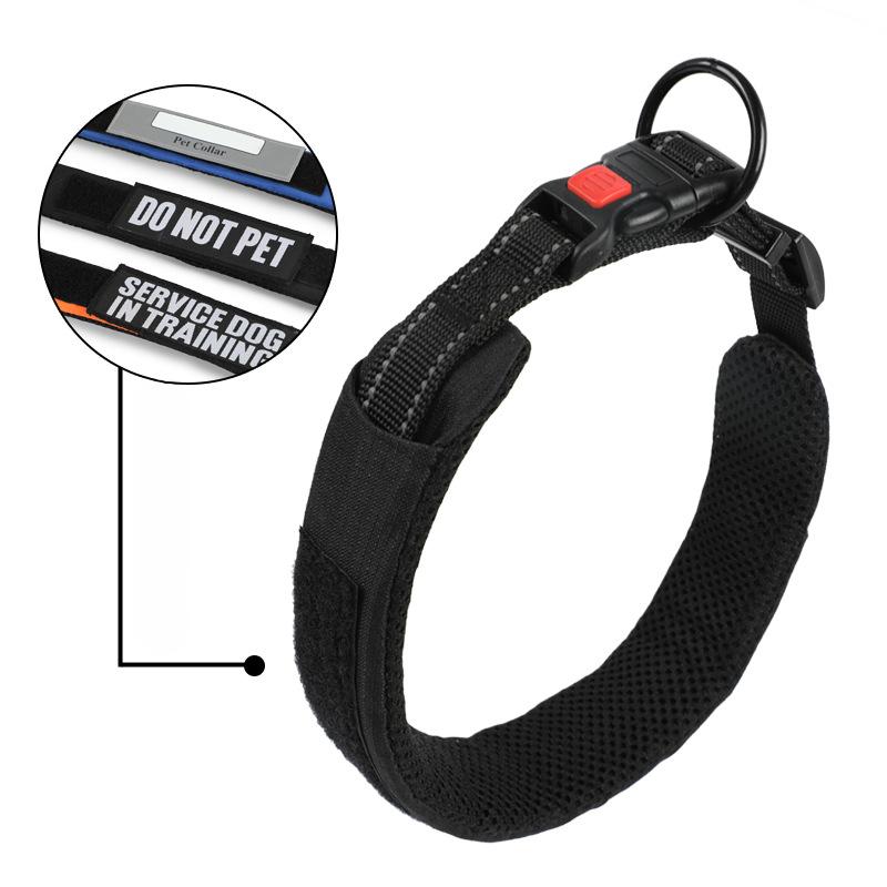 

Застежка-липучка Ошейник для питомца собаки Поводок для собаки Светоотражающая сетчатая ткань Дышащий Удобный Ошейник для питомца собаки M（36-48cm）