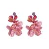 Silver fabric flower fringed earrings niche high-end earrings small fresh and exquisite temperament photo sweet earrings women