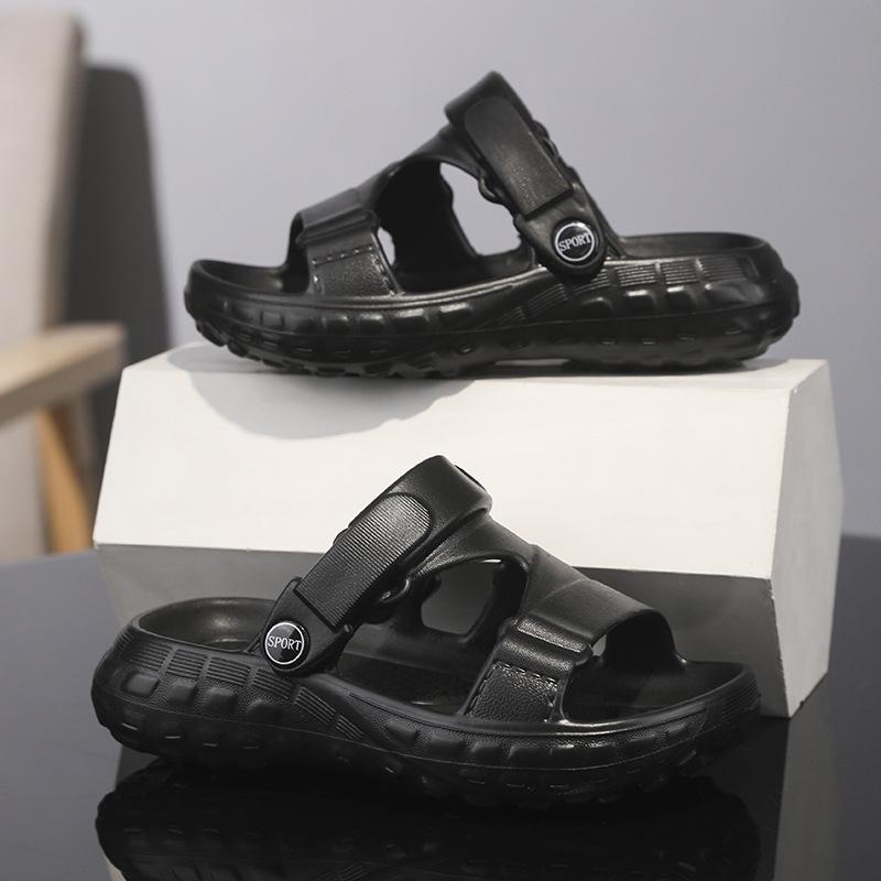 Children'S Sandals Are Universal For Boys And Girls In Summer Casual Non Slip One Word Drag Dual Purpose Outer Wear Thick Soled Solid Color Slippers