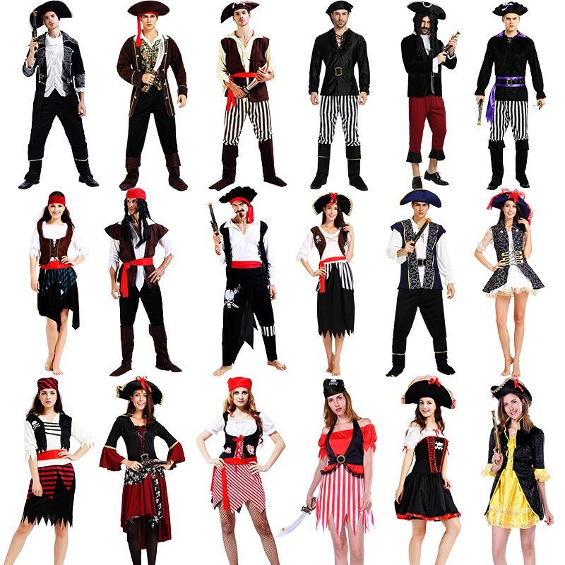 Halloween Costume Pirate Costume Queen Costume Caribbean Cosplay Costume Couple Male Captain Jack