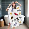 Kids Adults Race Car Hooded Beach Robe Microfiber Quick Dry Absorbent Changing Towel Robe Swim Cover Up for Surfing Swimming