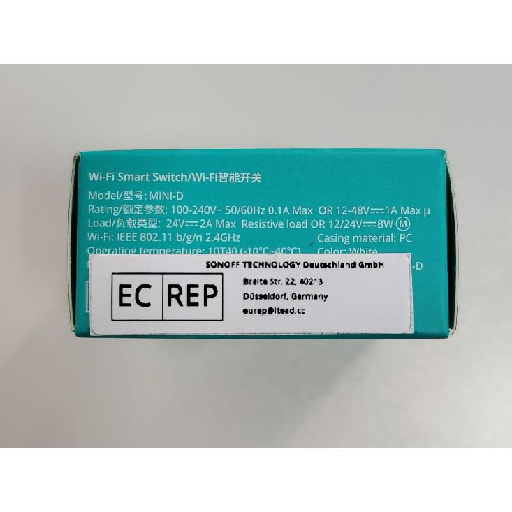 SONOFF WiFi Mini-D Smart Switch with Matter,Home Automation,Dry Contact Output,Supports AC or DC Input,Compatible Alexa & Google Home,for Garage
