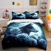 Wolf and Rose Print Bedding Set Sports Enthusiast Duvet Cover 1 Duvet Cover 2 Pillowcases Adult and Children Bedding Set Luxury