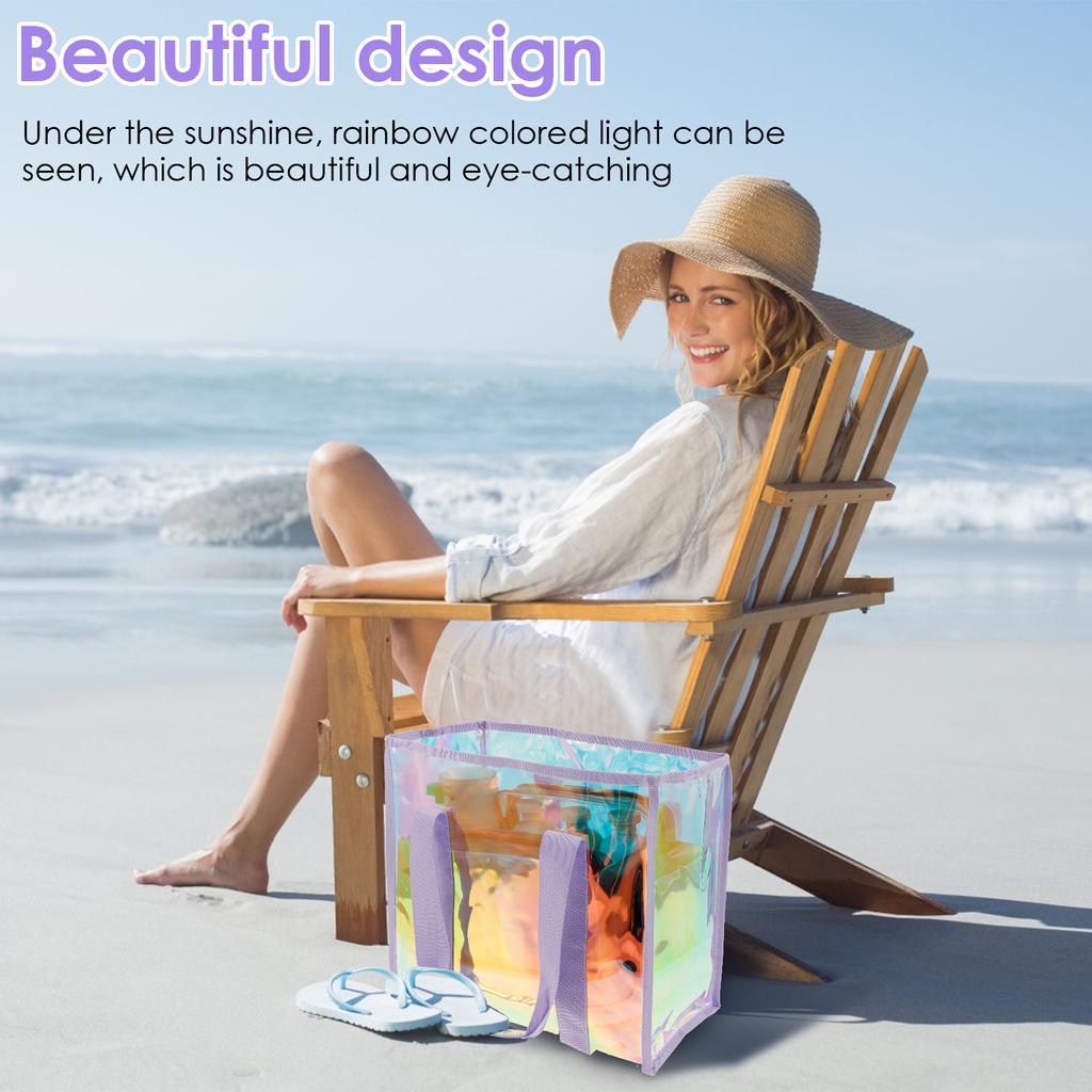 Hot Waterproof Beach Tote Bag with Small Phone Pouch Large Capacity Female Travel Shopping Bags for Vacation Traveling Daily Use
