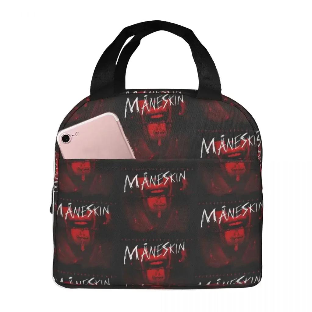 Maneskin Band Rock Musical Insulated Lunch Bag for Women Kids Leakproof Food Boxes Thermal Lunch Box Tote