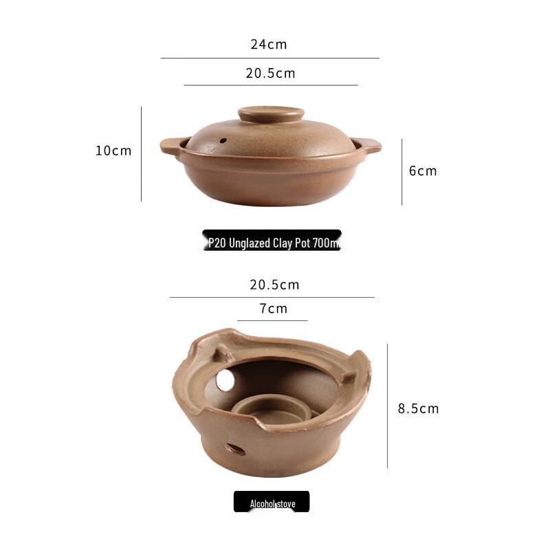 LIEI Ceramic Stew Pot with Alcohol Stove