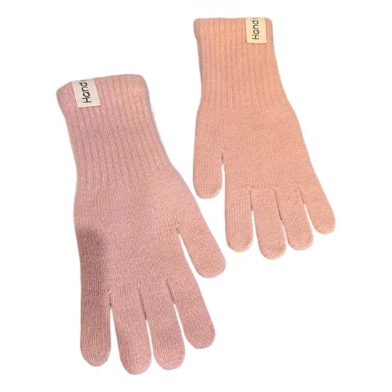 Winter Knitted Gloves Stretchy Warm Gloves Solid Color Fingered Gloves