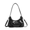 Niche Textured Silver Bag for Women Trendy Versatile Shoulder Crossbody Bag High-end Design Underarm Crescent Bag