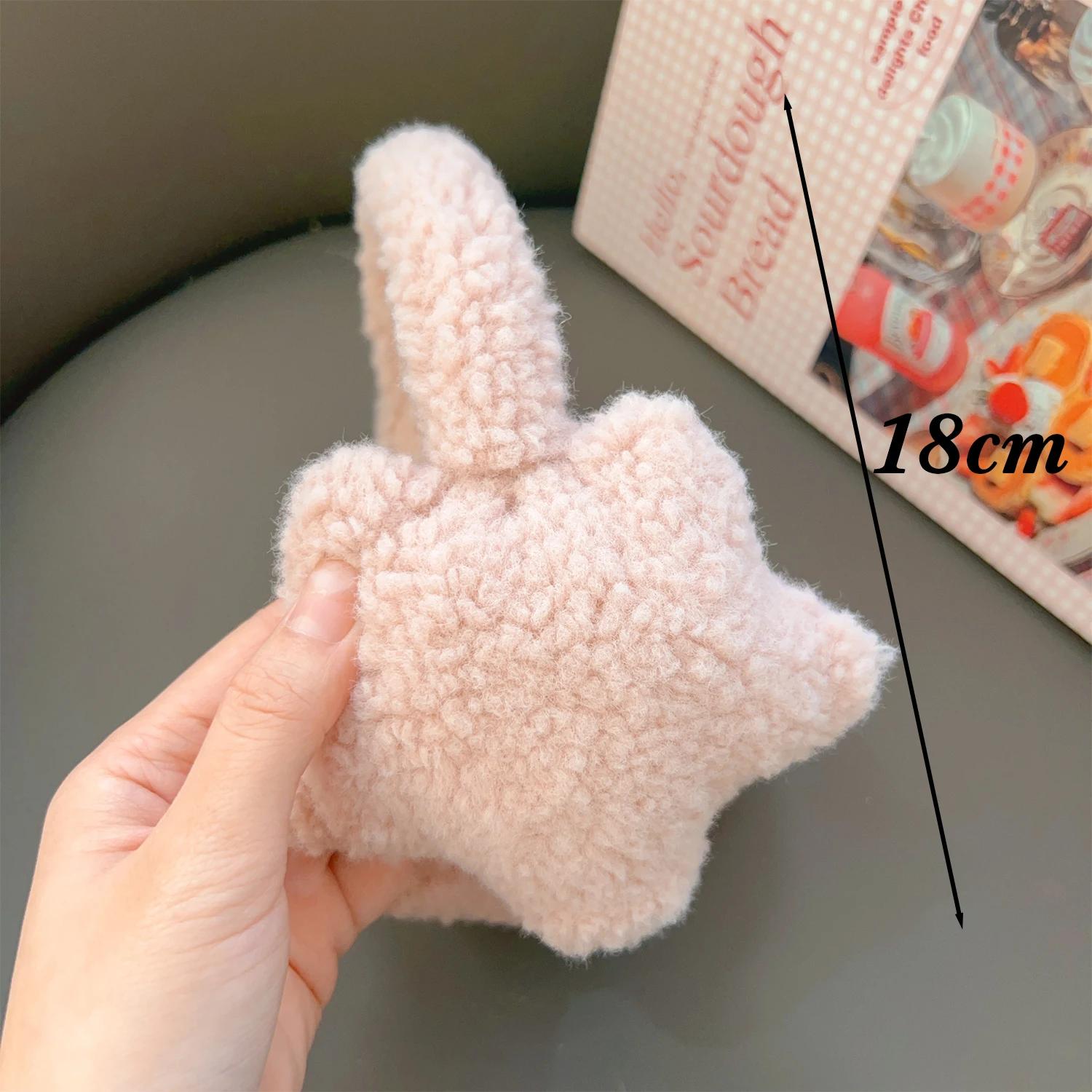 

Зимние наушники женские наушники Y2K Star Plush Anti Cold женские теплые однотонные плюшевые серьги велосипедные наушники теплее