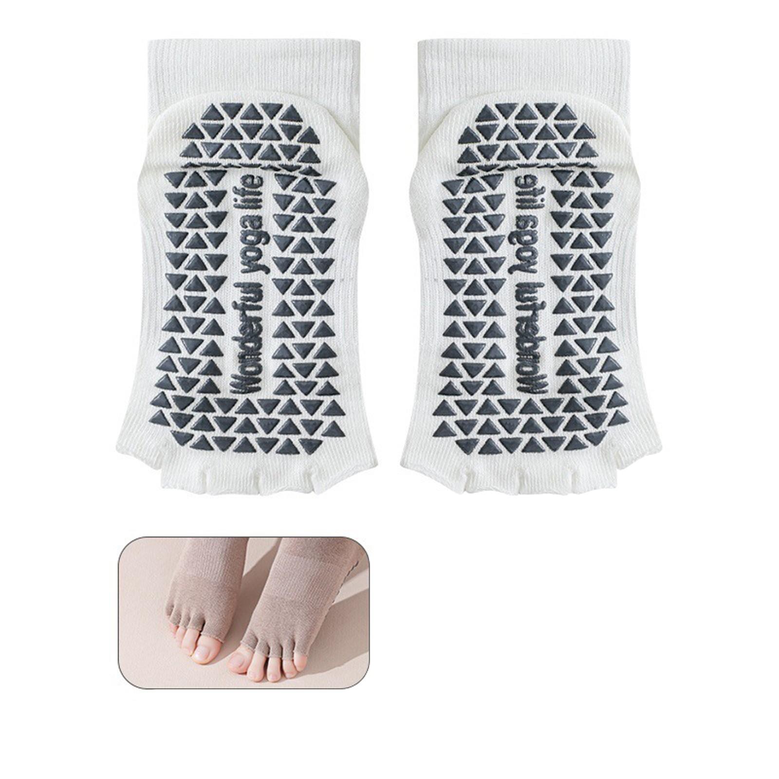 

Женские носки для йоги с открытыми пальцами, нескользящие, для ухода за ногами, с раздельными пальцами One Size белый