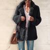 Lapel Long Sleeve Thickened Warm Women Coat Winter Solid Color Open Front Plush Jacket Daily Clothing