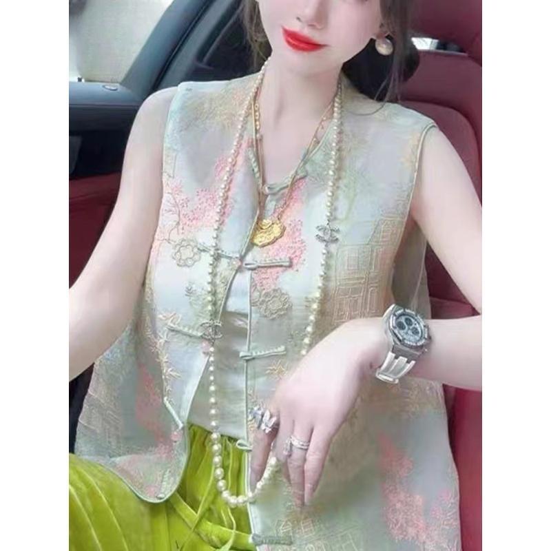 2025 summer new high-end medium vest top super good-looking thin cardigan temperament