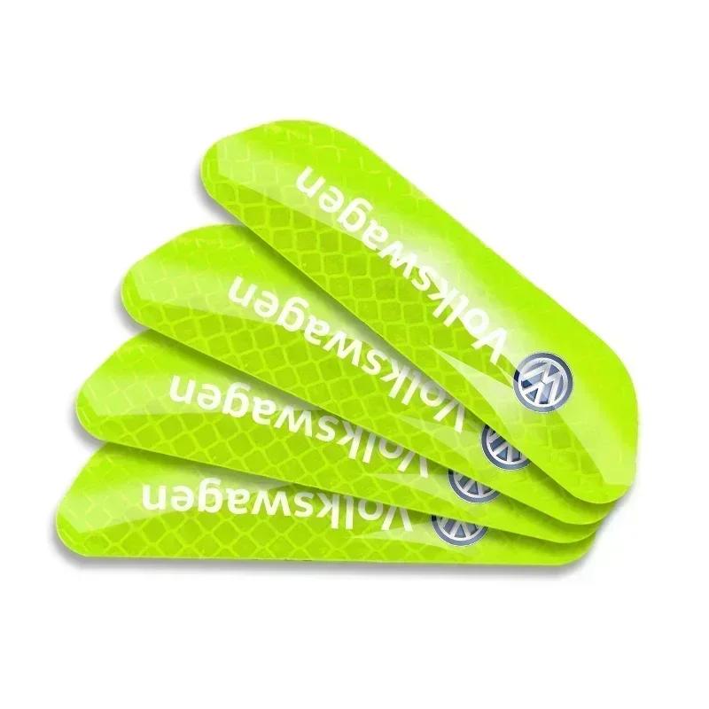 Valve Stems Caps New B5 New For Volkswagen 4PCS Car Door Safety Warning Reflective Mark Sticker Car Styling For Volkswagen VW PO