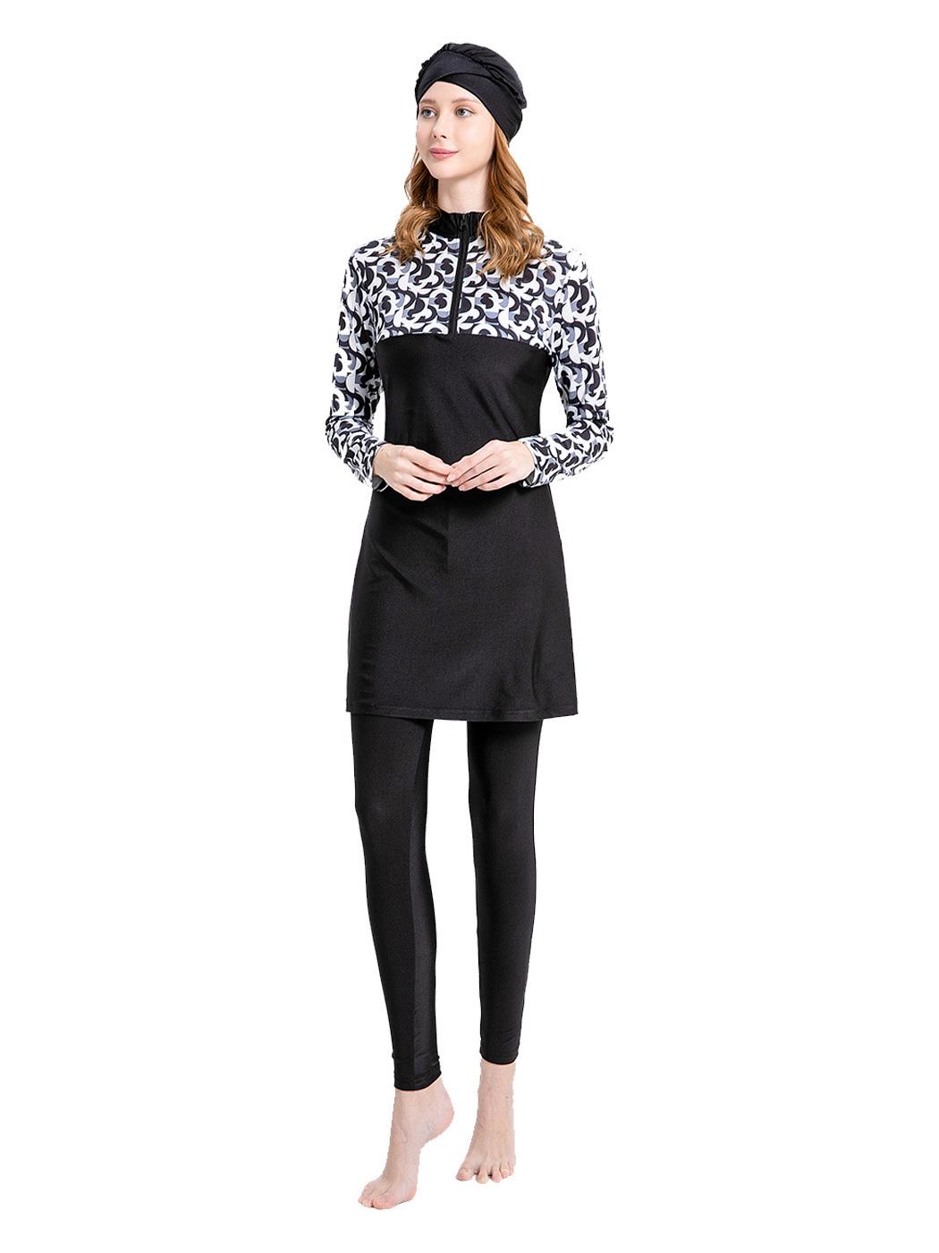 

Весняний жіночий трикомпонентний купальник з принтом 2024: Сонцезахисний крем, Консервативний L076 Medium чорний