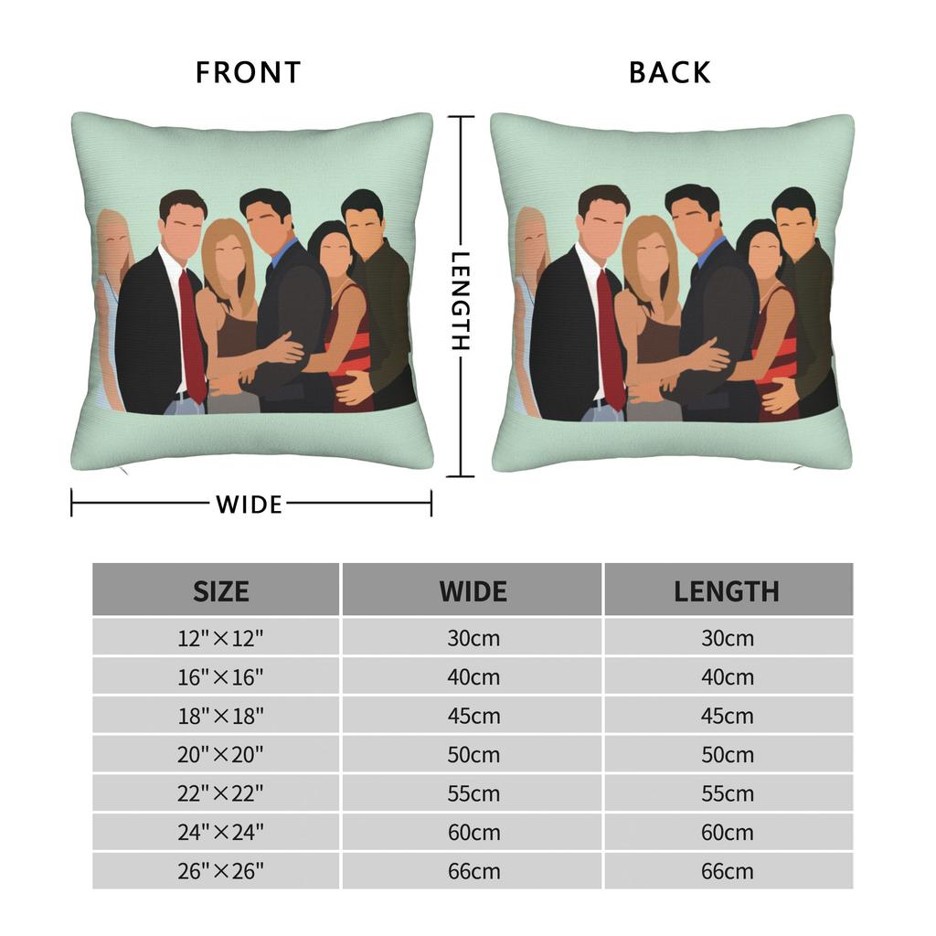 Friends Tv Show Pillowcase Soft Polyester Cushion Cover Gift Pillow Case Cover Car Zippered 40X40Cm