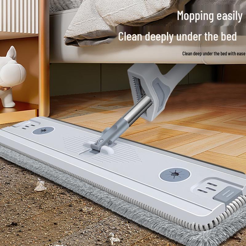 Foldable Flat Wet/Dry Mop with Bucket - Hands-Free, Free Shipping