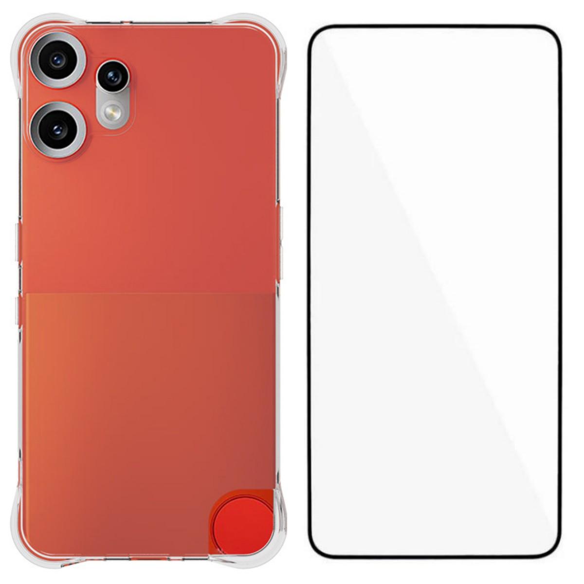 

For Nothing CMF Phone 2 Pro Case WANLONFENG WL Series 2.0mm TPU Phone Cover with Tempered Glass Film Transparent