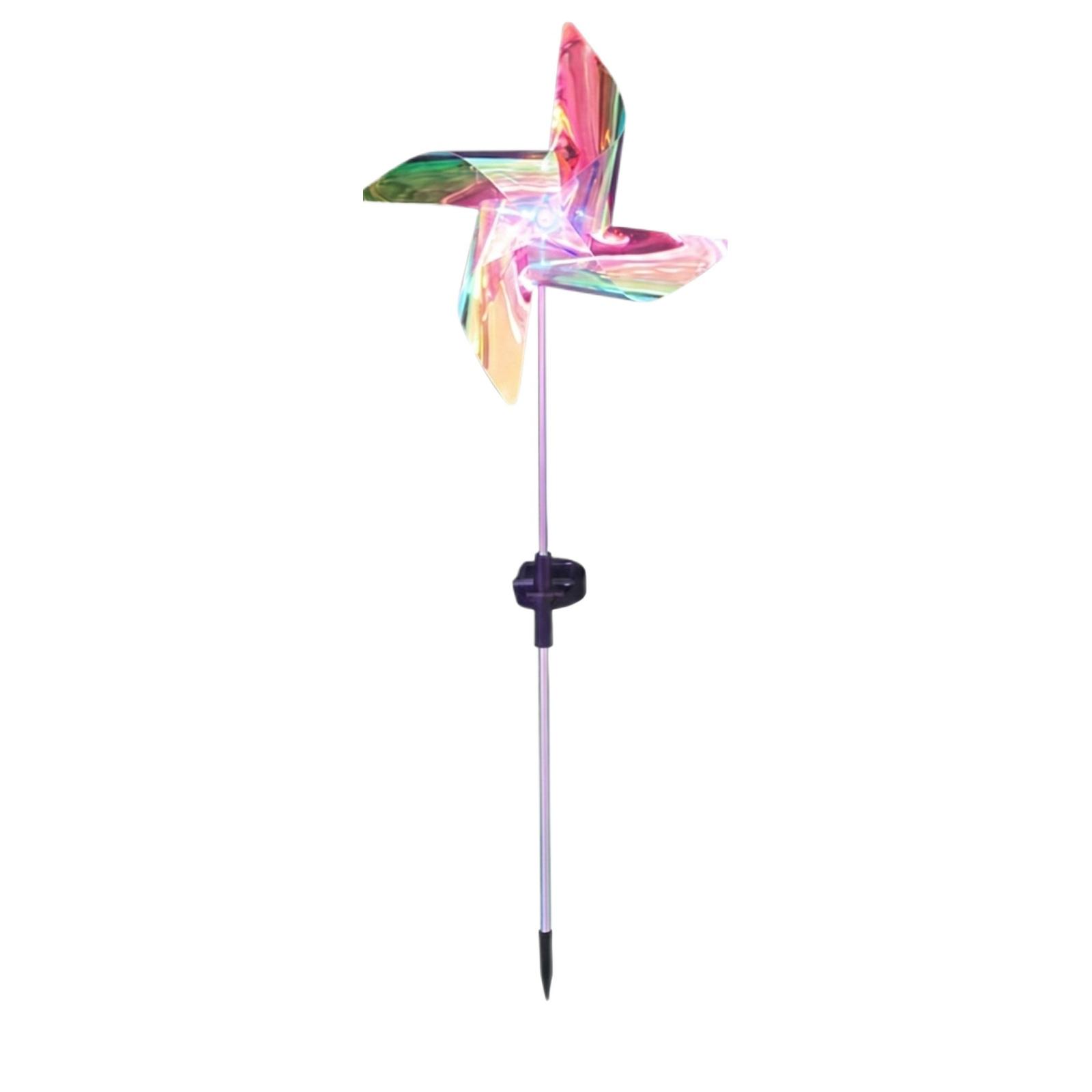 Solar Powered Garden Pinwheel Light Outdoor Lawn Decorative Stake Lamp Rotating Windmill Yard Pathway Accent Lighting One Size