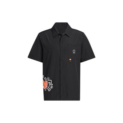 adidas Keith Haring Collaboration Cartoon Print Short Sleeve Shirt Unisex Tops Black HD7260