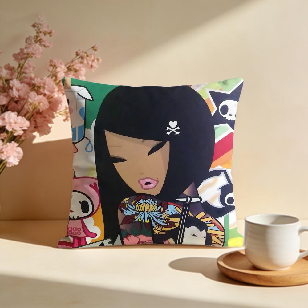 Trendy TTokidokiful Cushion Cover Stylish Washable Pillow Cover Ideal for Couch Bedroom Car Decoration