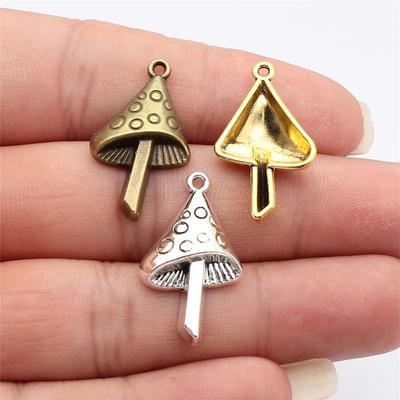 Mushroom Cactus Desert Plants Charm Antique Bronze Zinc Alloy Jewelry Making Supplies Couple Style Bracelet Charms