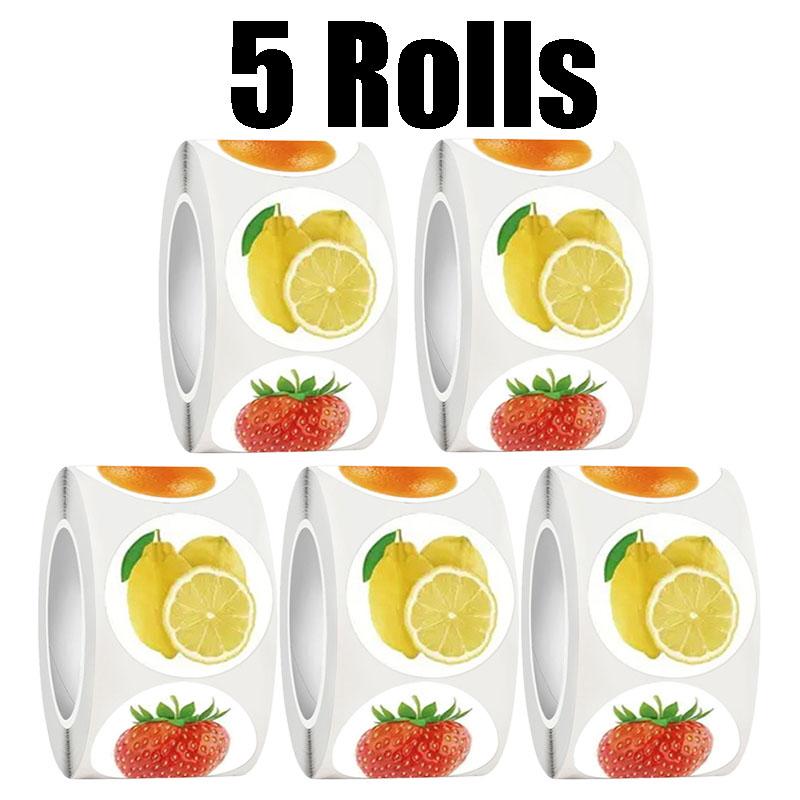 111pcs/Roll Waterproof Fruit Stickers, DIY Decal Roll for Laptop Phone Case Notebook Suitcase & Scrapbook