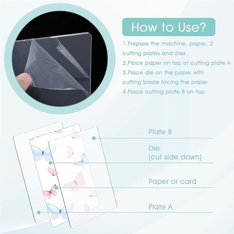 2025 Trend 2 Packs Transparency Acrylic Cutting Pads, Die Cutting Plates Clear Thick Cutting Die Pads Cutting For Die Cutting Wo