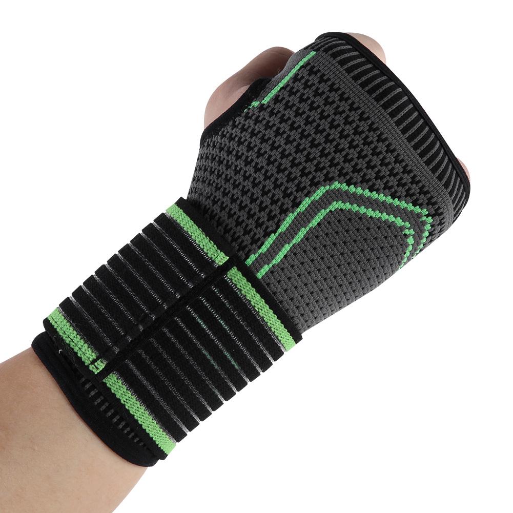 Sport Protection Wristband Bracer Hand Wrist Guard with Pressure Belt(M)