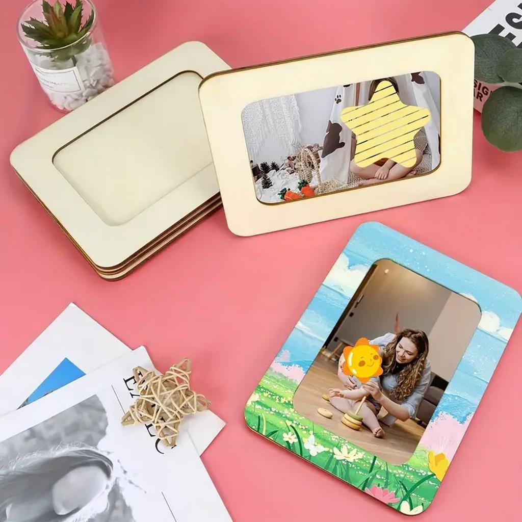 Handmade Wooden Photo Frames, DIY Photo Frame Embryos, Can Be Painted Three-dimensional Photo Album Frames