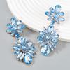 Exaggerated Multi-Layer Diamond Floral Alloy Earrings for Women