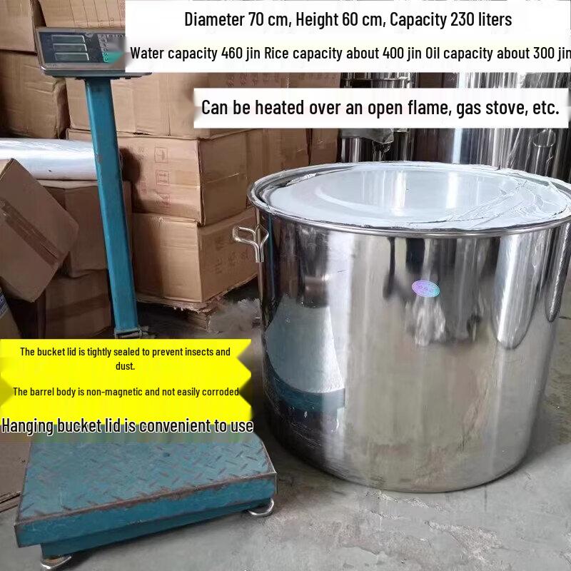 

Thickened Stainless Steel Multi-purpose Bucket with Lid
