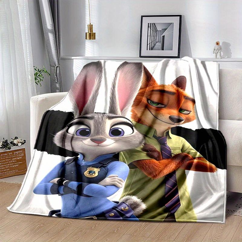 1 peça, Personagens do Filme Zootopia Cobertor de Decoração para Casa Perfeito para Sofá, Divã, Cama, Viagem, Acampamento, Carro, Praia, Soneca no Escritório Manta Macia Presente