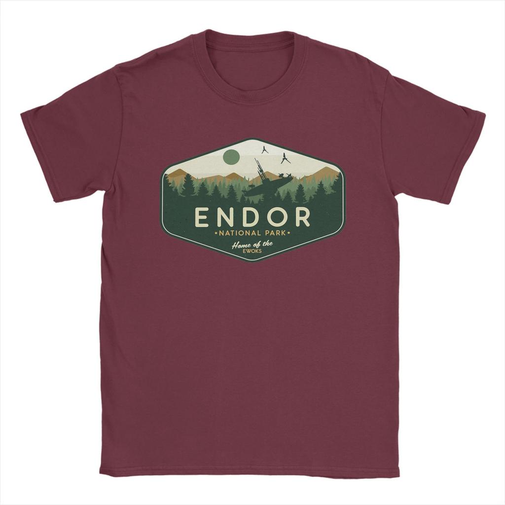 Endor Nationalpark Heimat der Ewoks T-Shirt für Herren Tatooines Baumwoll-T-Shirt O-Ausschnitt Kurzarm T-Shirt Geschenkidee Kleidung