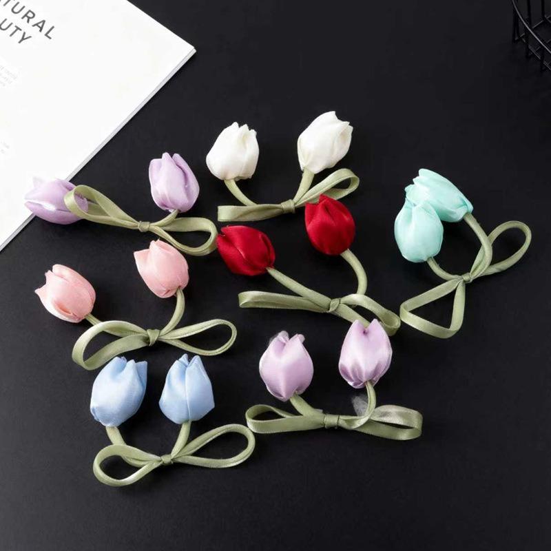 Sweet simulation tulip bud fabric flower clothing accessories accessories DIY headgear hair accessories luggage accessories