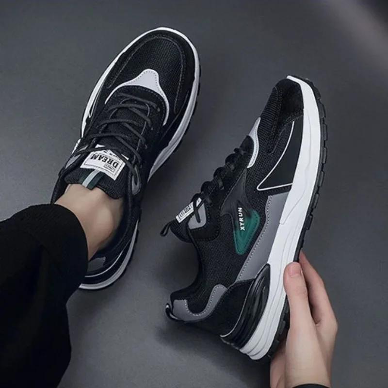 Fashion Men's Shoes Mesh Breathable Casual Sneakers Lace Up Comfort Running Shoes for Men Luxury Tennis Shoes  Hombre